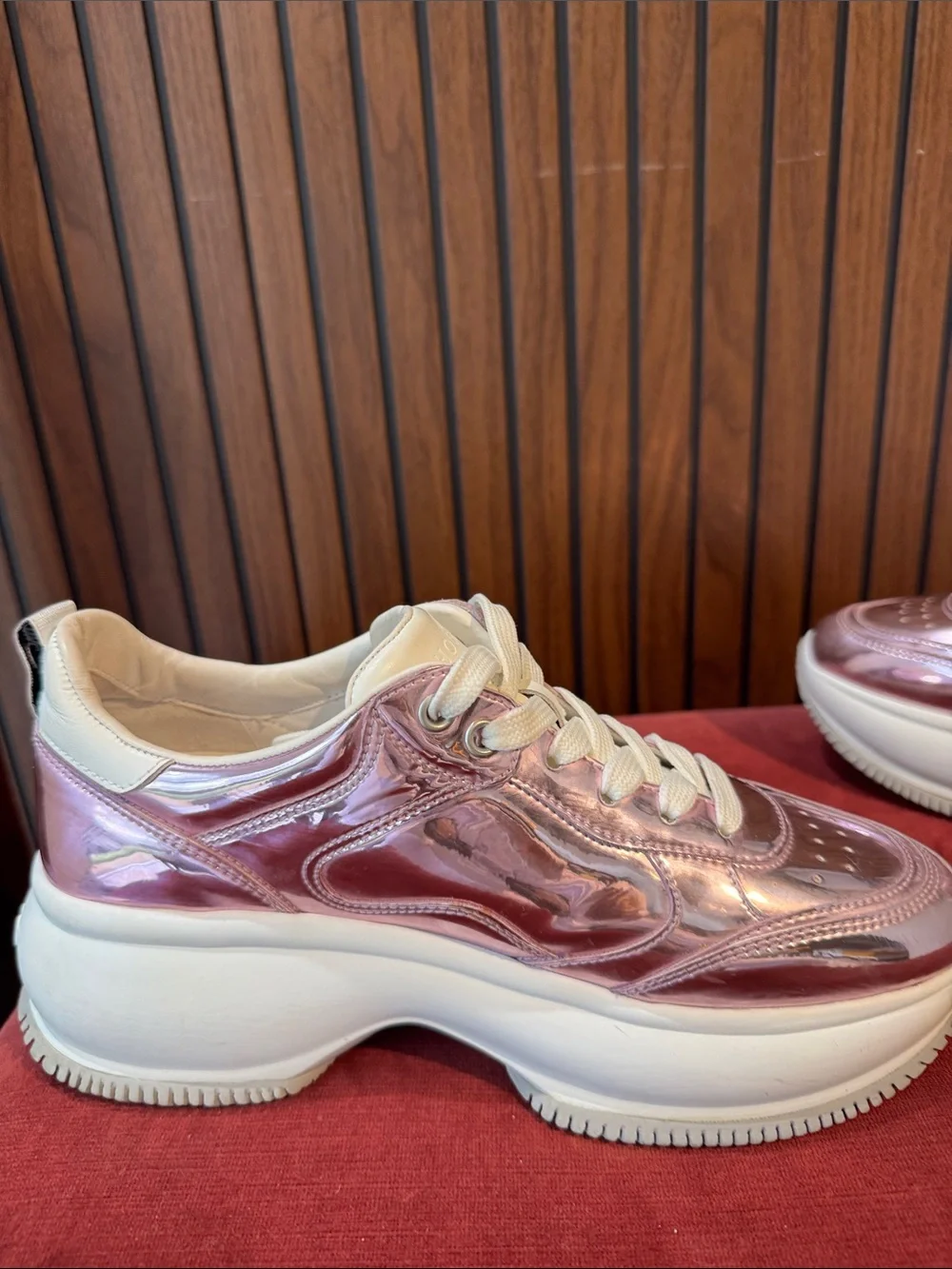 Hogan Metallic Pink Rose Gold Chunky Platform Sneakers EU 38
